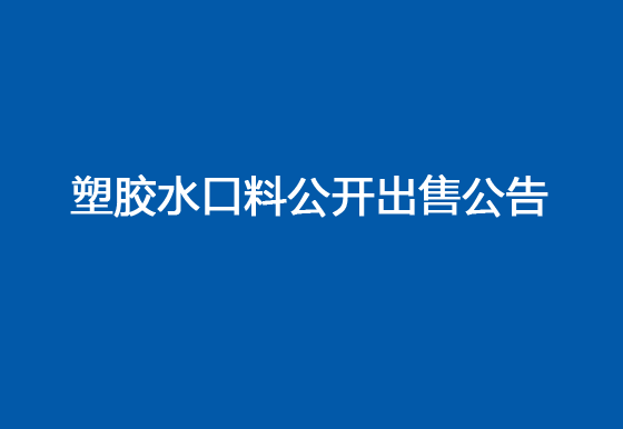 珠海经济特区龙狮瓶盖有限公司塑胶水口料公开出售公告