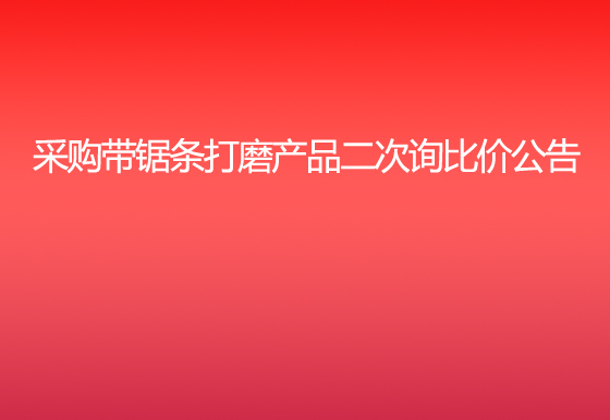 珠海经济特区龙狮瓶盖有限公司采购带锯条打磨产品二次询比价公告