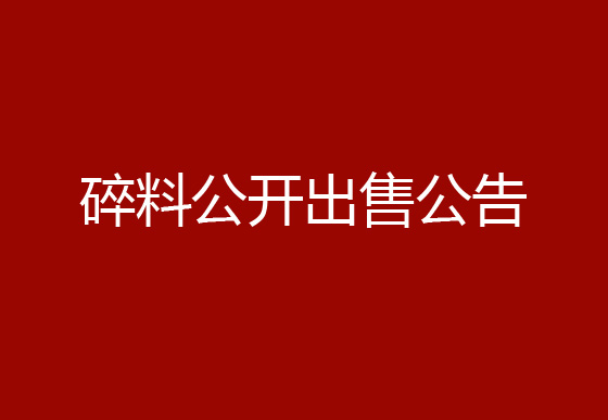 珠海经济特区龙狮瓶盖有限公司瓶盖碎料公开出售公告